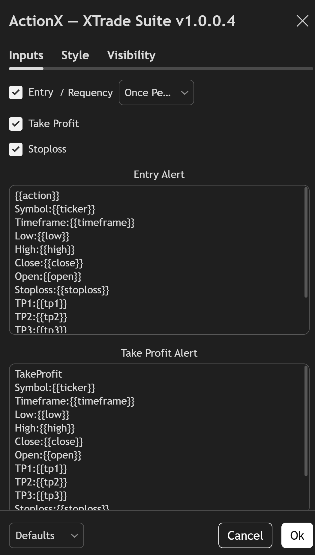 Custom ActionX alert