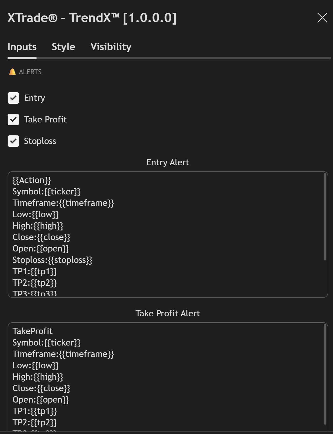 Sigory - TrendX Indicator - Alerts